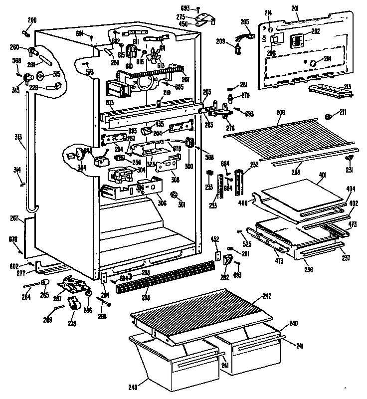 GE MTX18ELERAD cabinet diagram