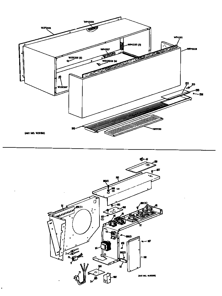 GE A3B688DJCNW1 cabinet diagram