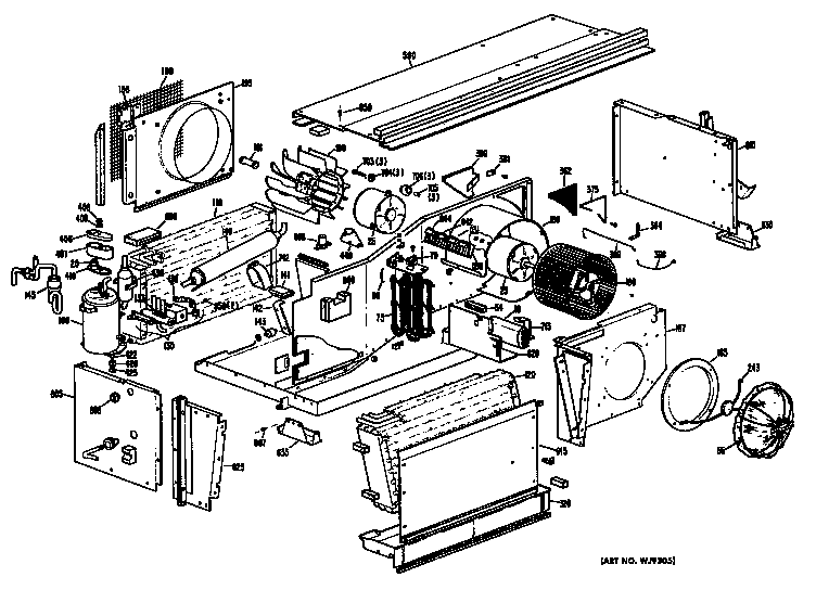 GE A3B688DJCNW1 chassis diagram