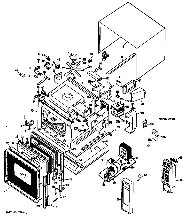 GE JX65002 oven assembly diagram