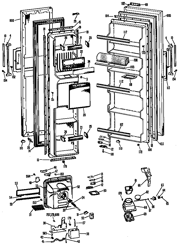 GE TFF20RBC doors diagram