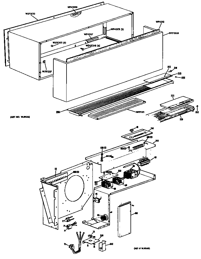 GE A2B383DAALR1 cabinet diagram
