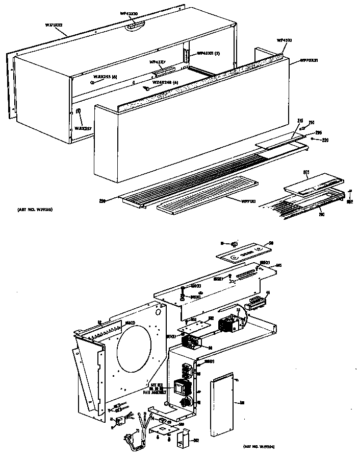 GE A2B678EVANWA cabinet diagram