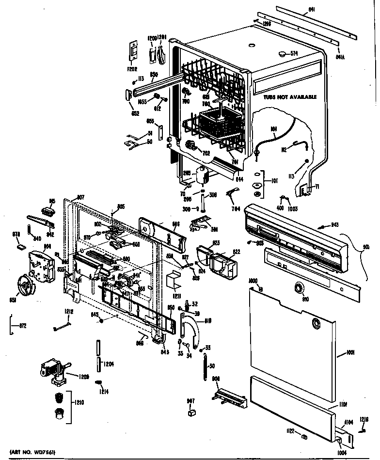 GE GSS203W-02 door/tub diagram