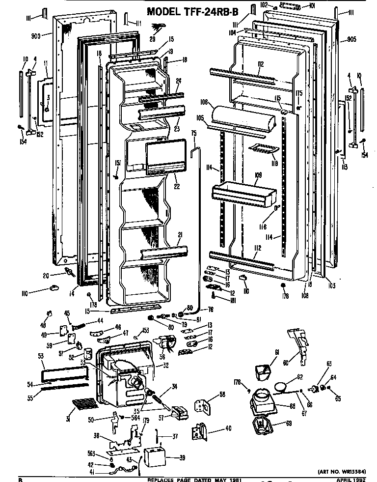 GE TFF24RBC doors diagram