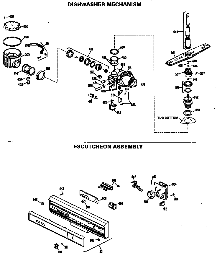 GE GSD400W-56 escutheon assembly diagram