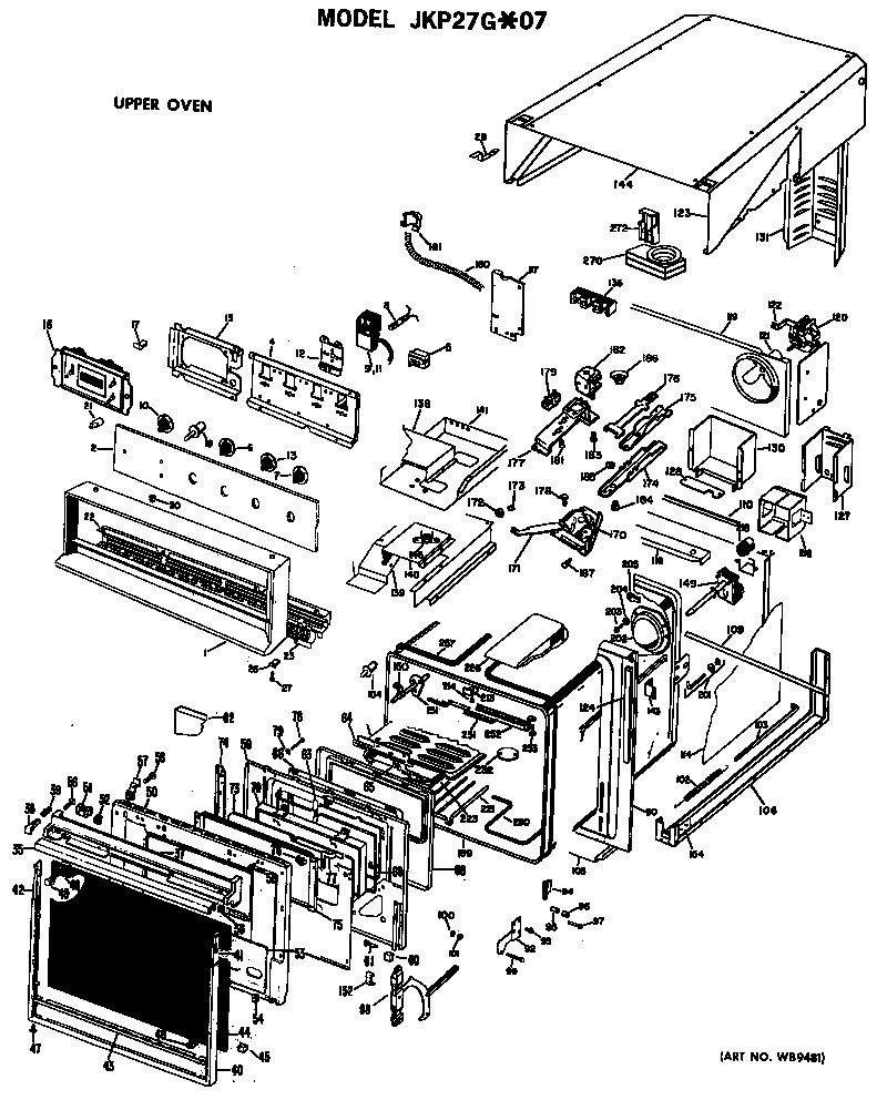GE JKP27G*07 upper oven diagram