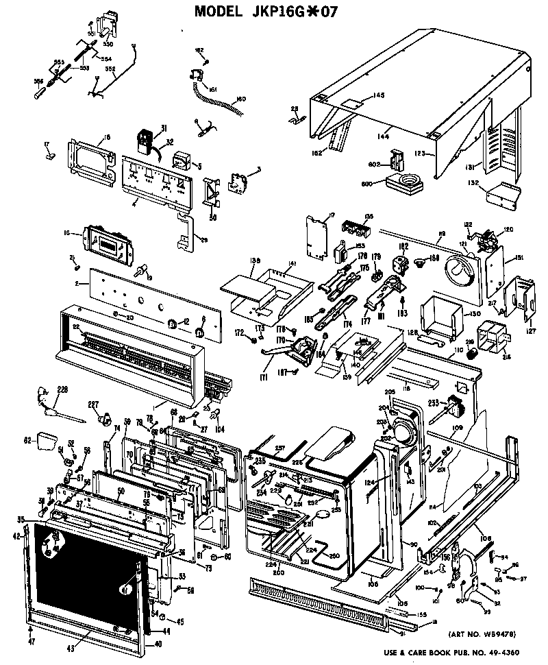GE JKP16G*07 oven assembly diagram