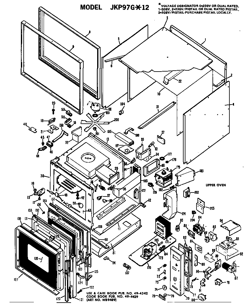 GE JKP97G*12 upper oven diagram