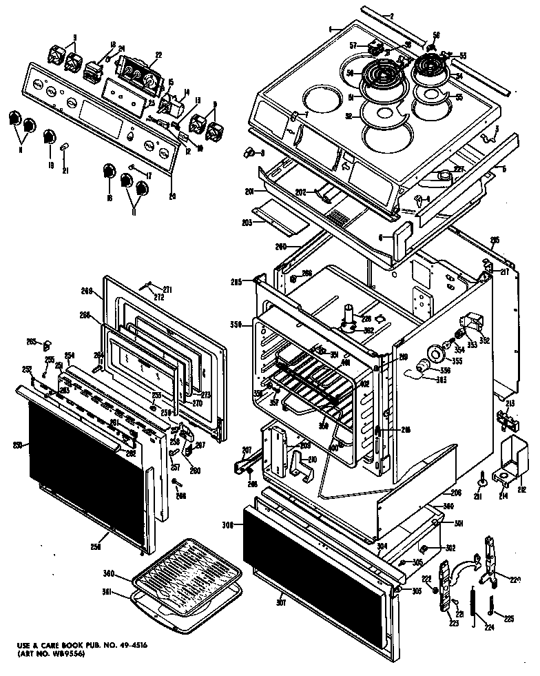 GE JSS27G*05 range assembly diagram