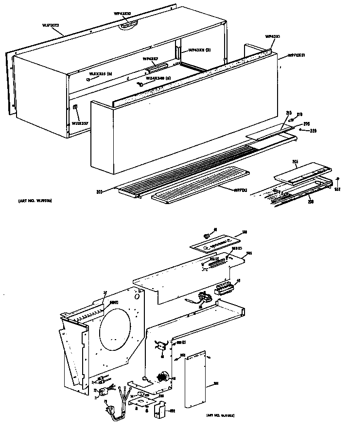 GE A2B768DJAS1L cabinet diagram