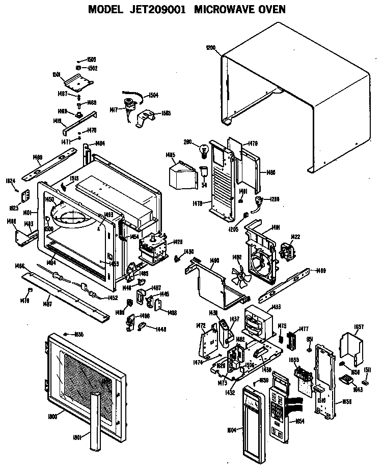 GE JET209001 microwave oven diagram