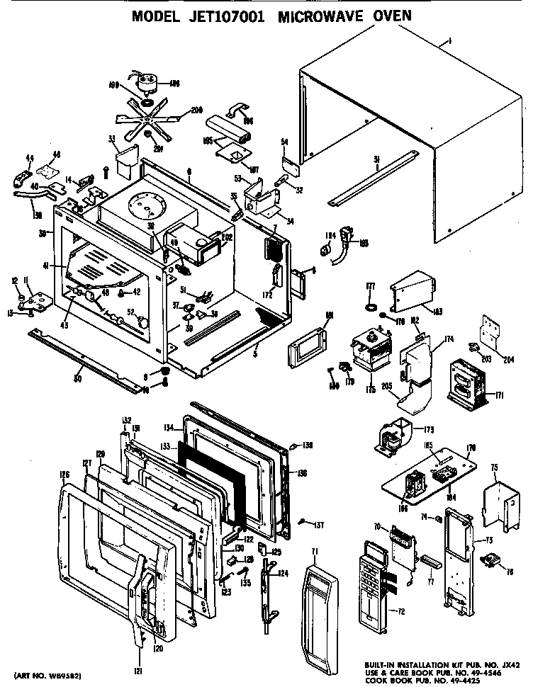 GE JET107001 microwave oven diagram
