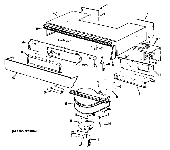 GE JHC56*D1 blower parts only diagram
