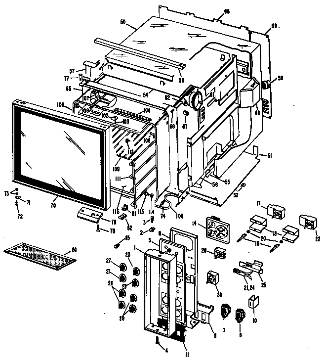 GE JHC56*D1 oven assembly diagram