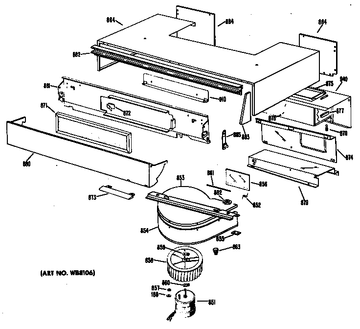 GE JHP56G*D1 vent assembly diagram
