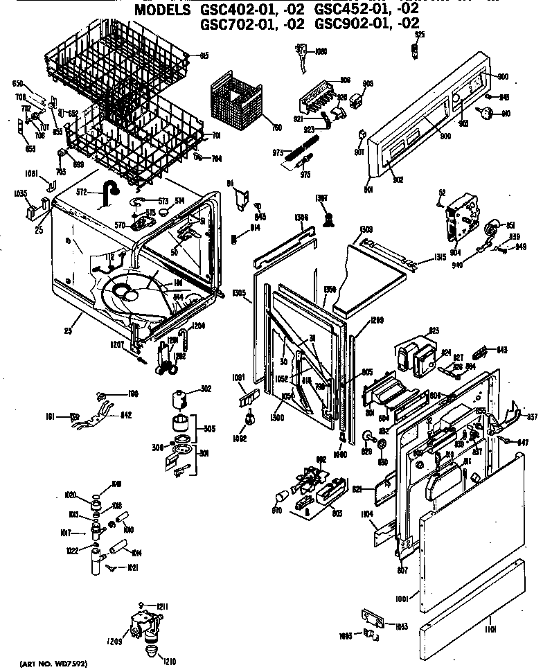 GE GSC702-02 dishwasher assembly diagram