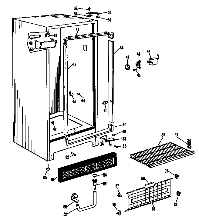 GE CA19DCB cabinet diagram