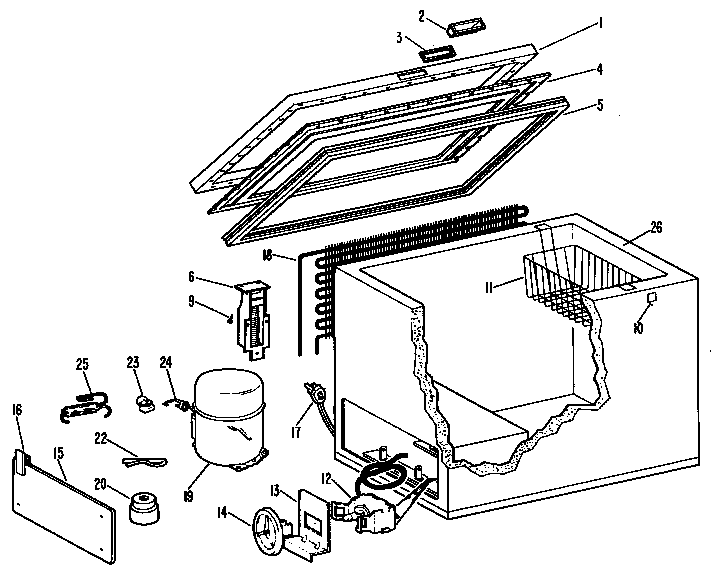 GE CB8DCB freezer assembly diagram