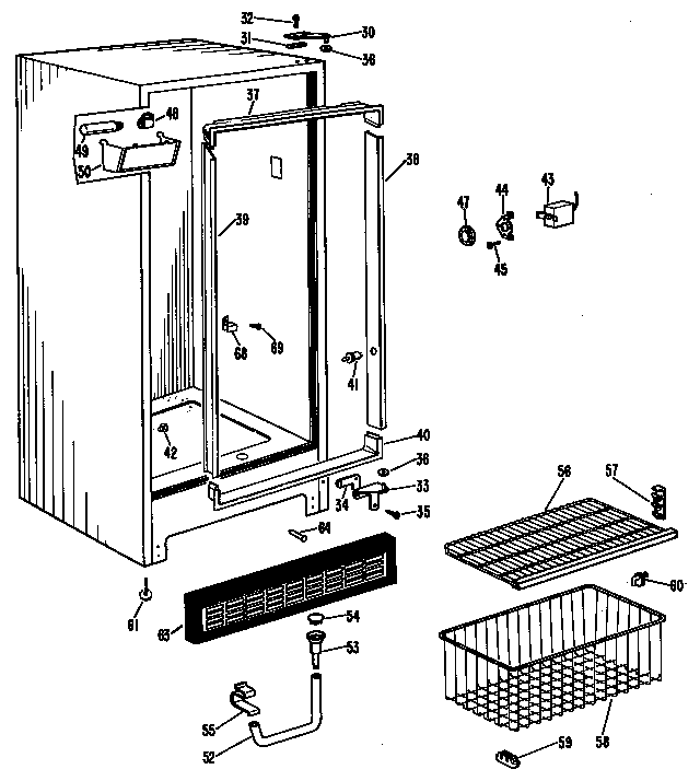 GE CA21DCB cabinet diagram