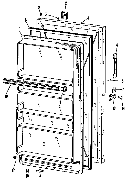 GE CAF16DCB door diagram