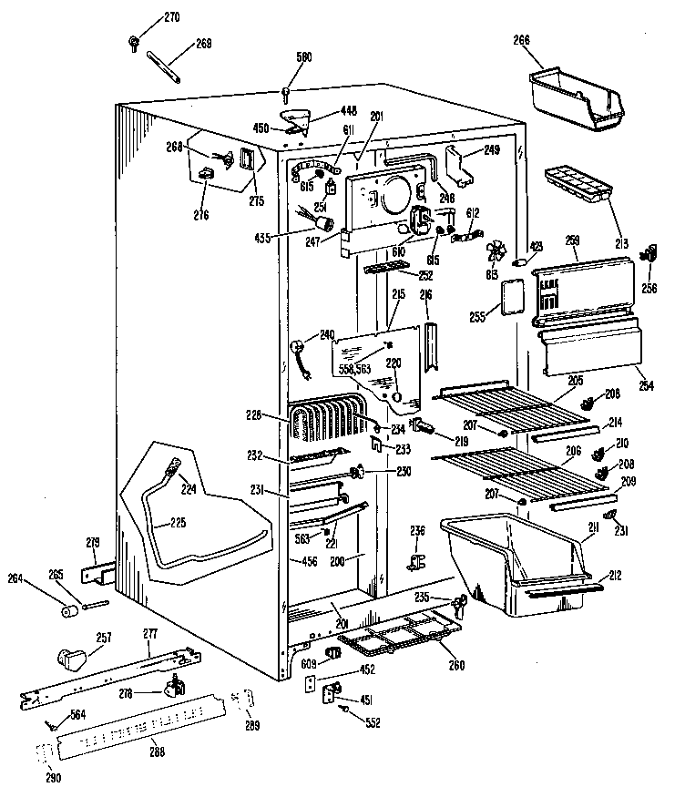 GE TFX22ZFC freezer section diagram
