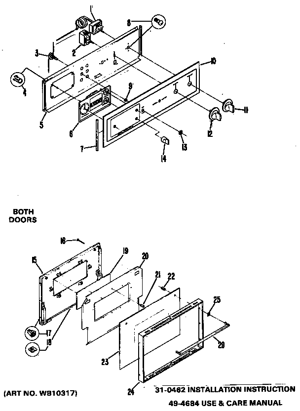 GE JGKC16GEH1 doors diagram