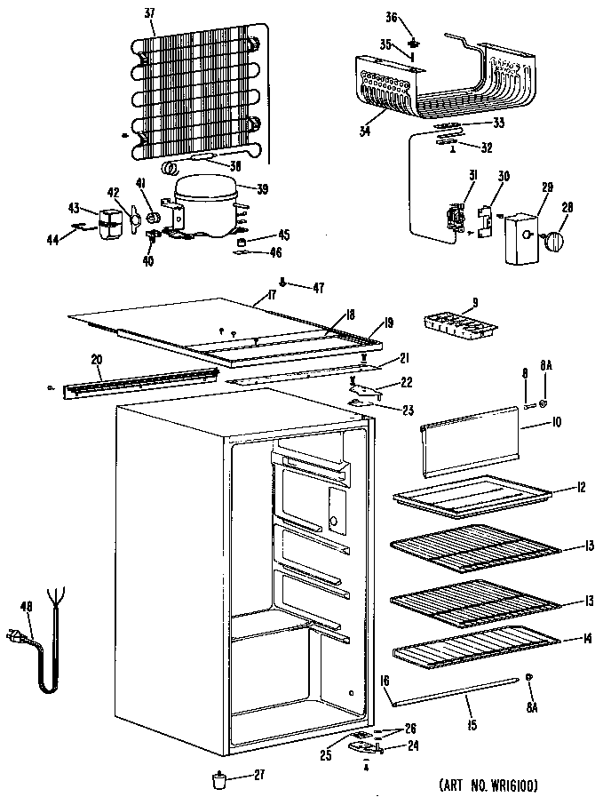 GE TA5SGB cabinet/unit diagram