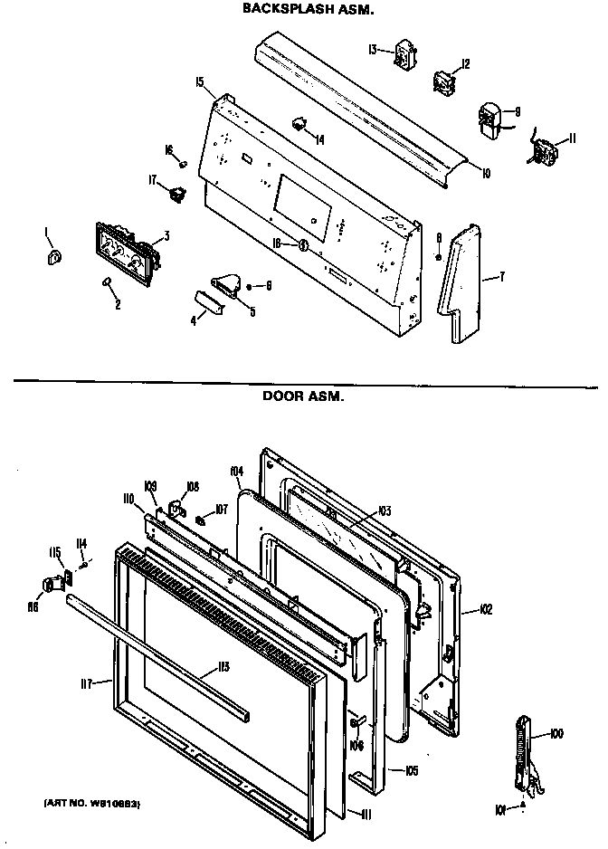 GE JBS28GK-1 door asm. diagram