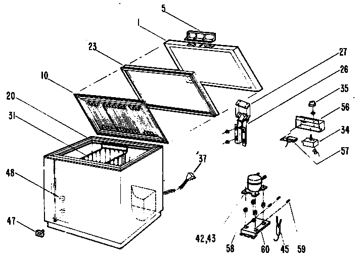 GE CB7DKC freezer assembly diagram
