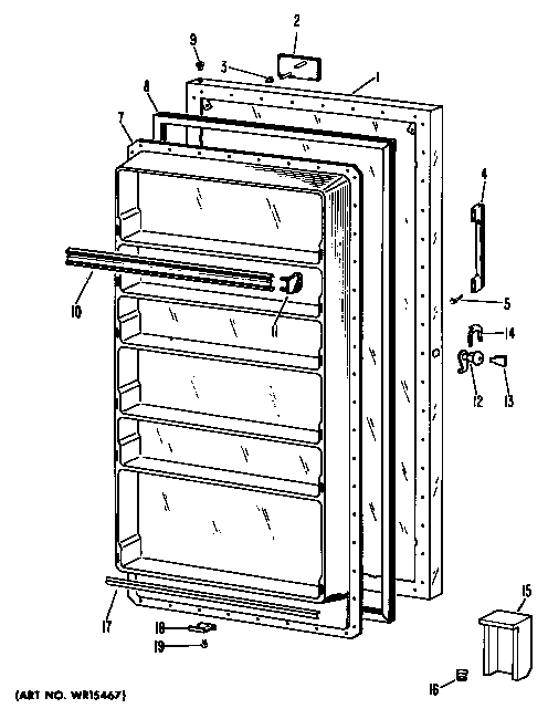 GE CA13DKD door diagram