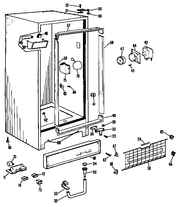 GE CA13DKD cabinet diagram