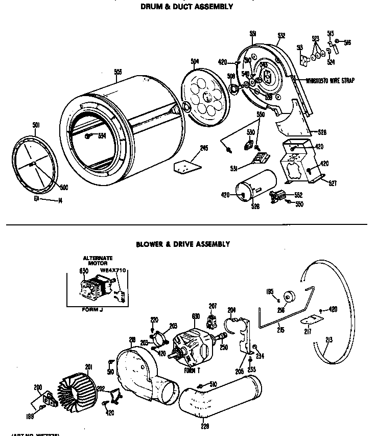 GE DDG5380GEL alternate motor diagram