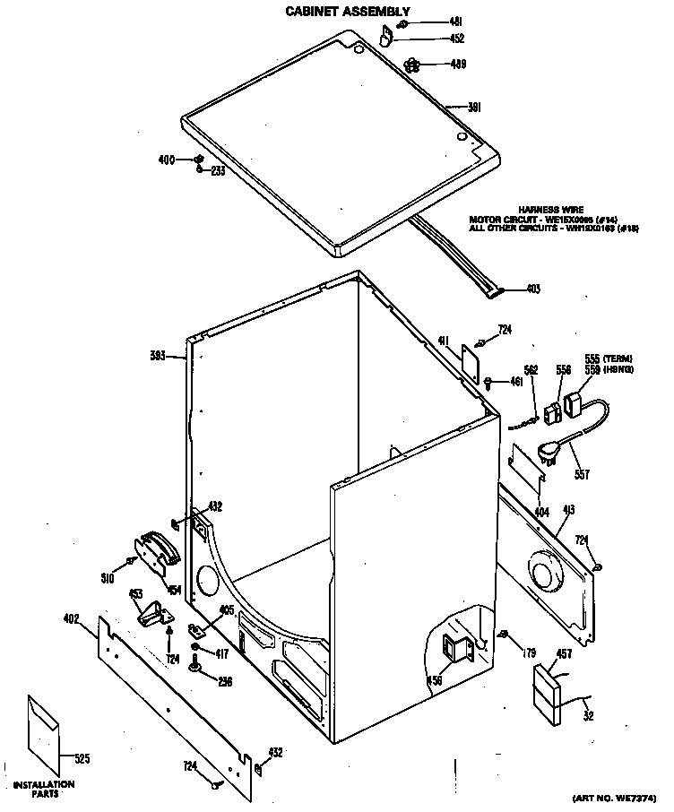 GE DDG5180MAL cabinet assembly diagram