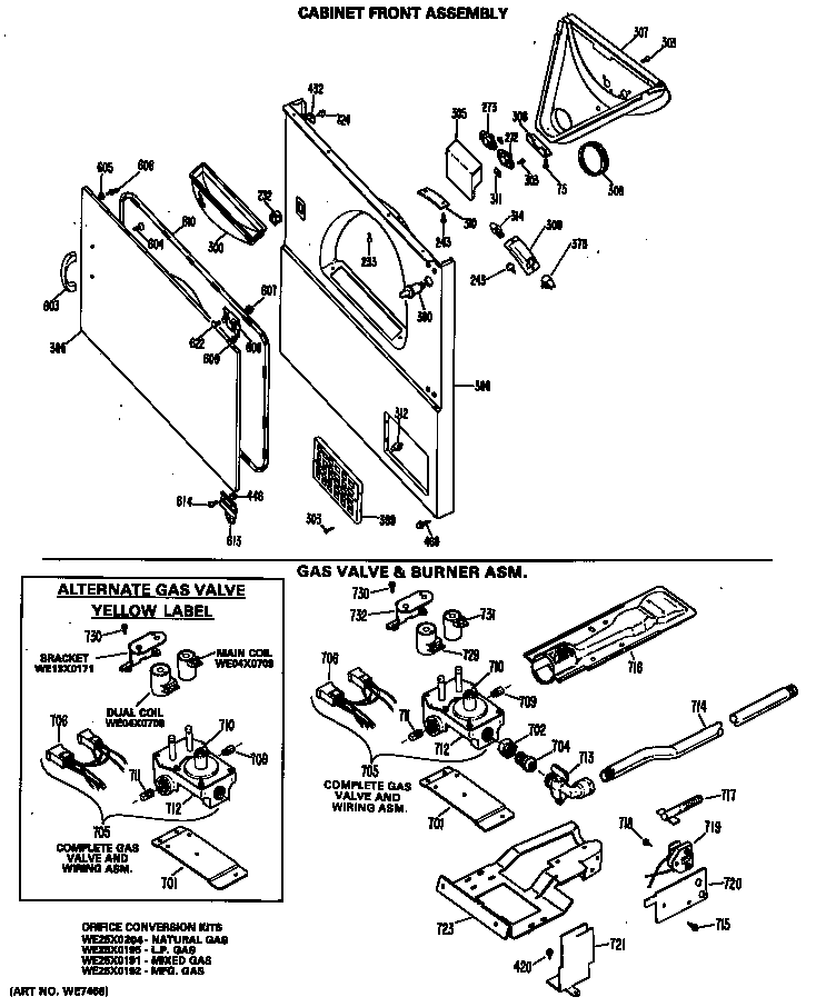 GE DDG5180MAL gas valve & burner asm. diagram