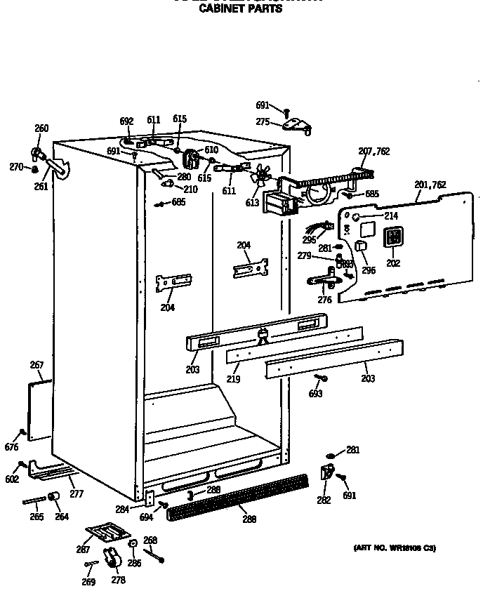 Hotpoint CTE21GASNRWH cabinet parts diagram