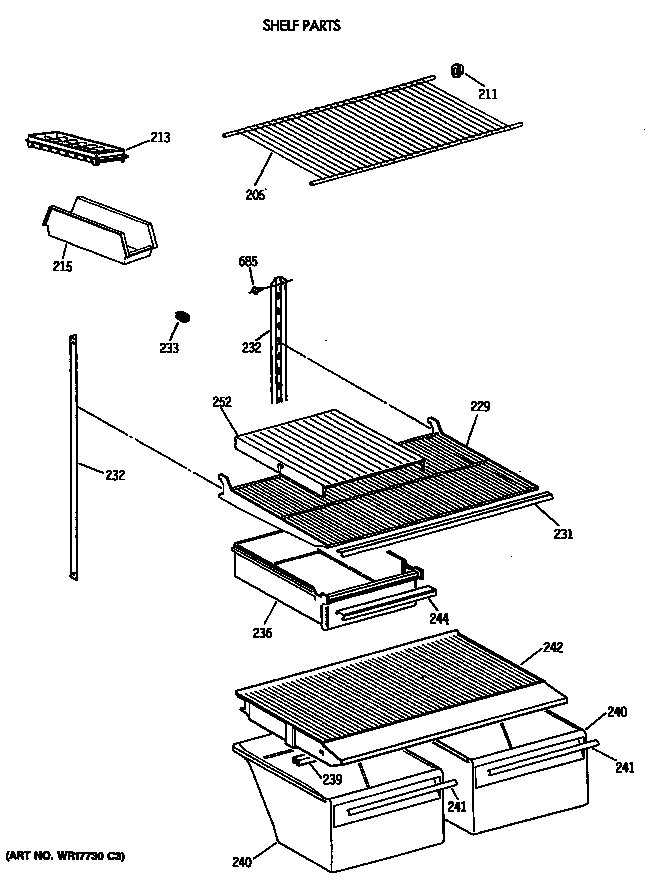 Hotpoint CTX18EASJRAD shelf parts diagram