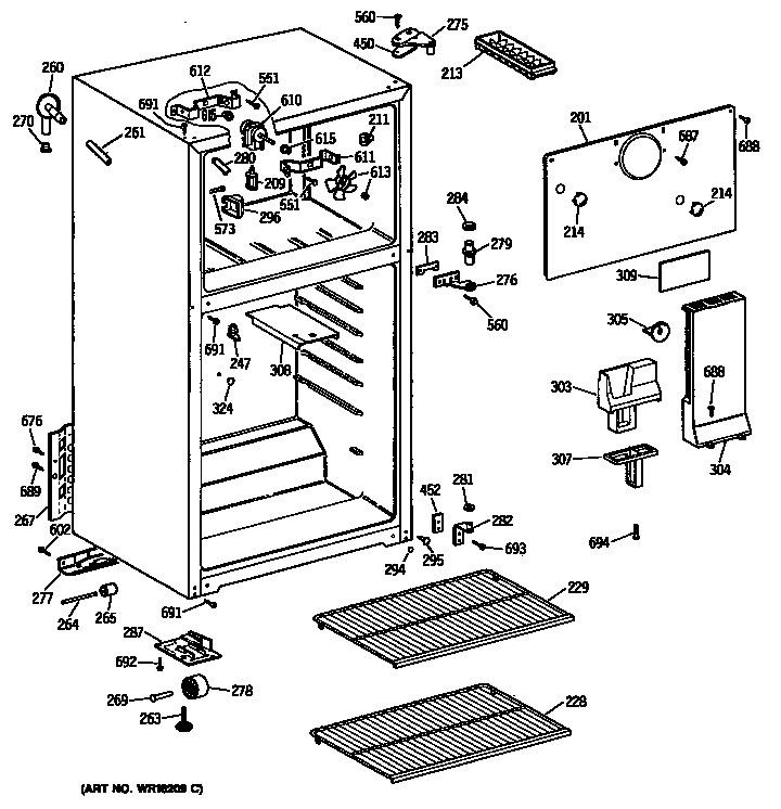 Hotpoint CTX14LYTDRWH cabinet diagram