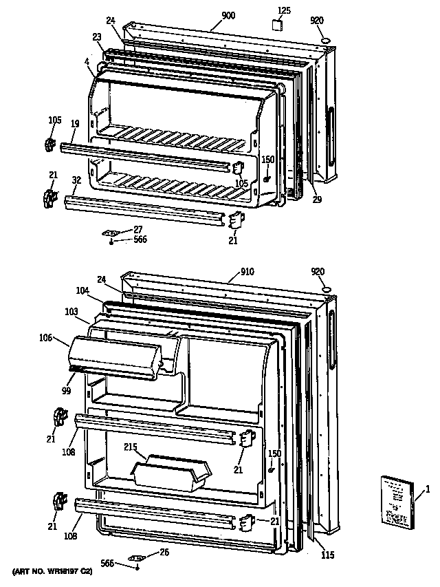 Hotpoint CTX16EYTDRAD doors diagram