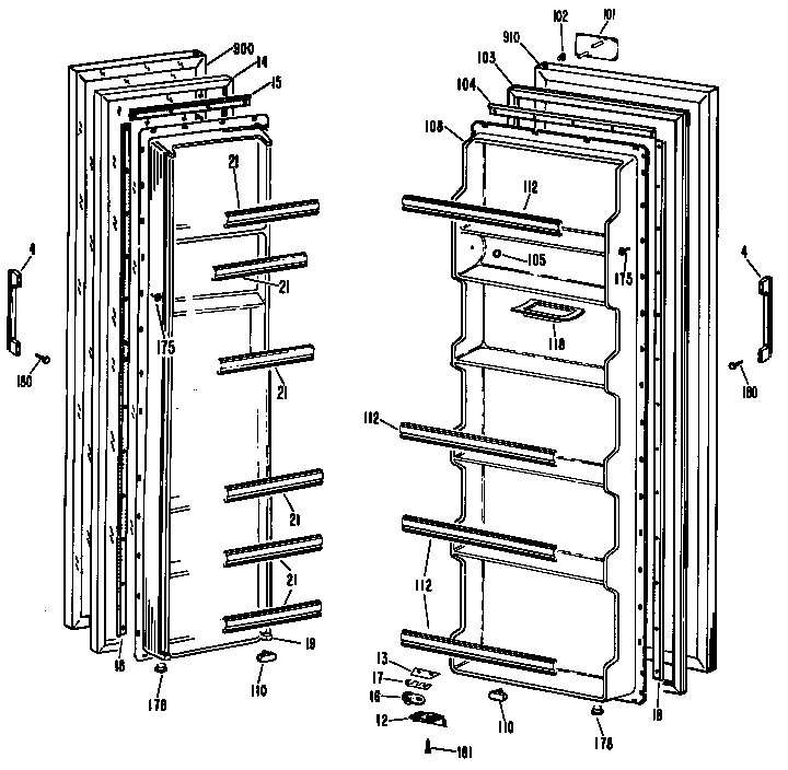 Hotpoint CSX20LJE doors diagram