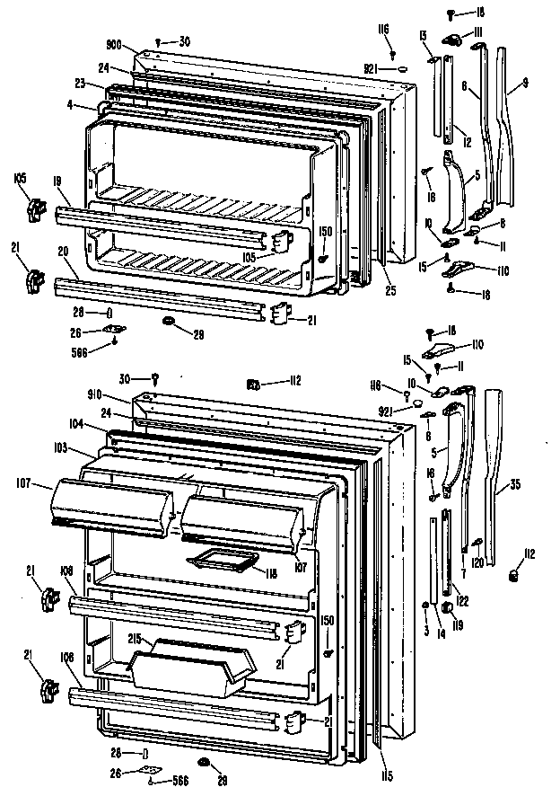 Hotpoint CTX18PKER doors diagram