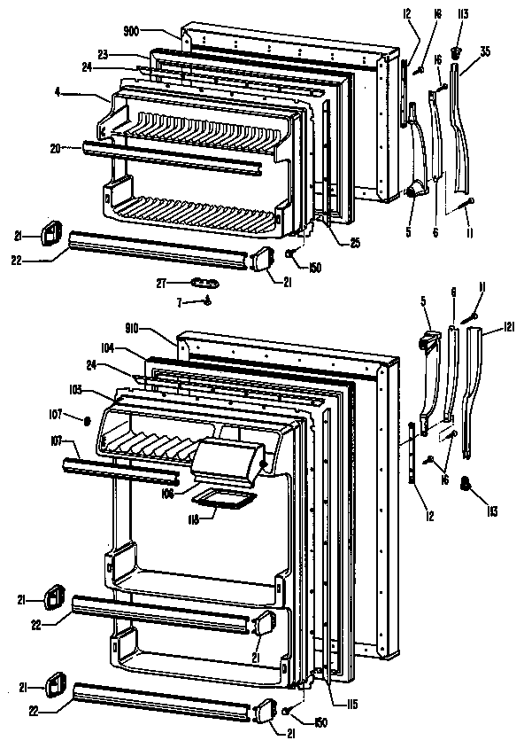 Hotpoint CTA13CLCLWH doors diagram