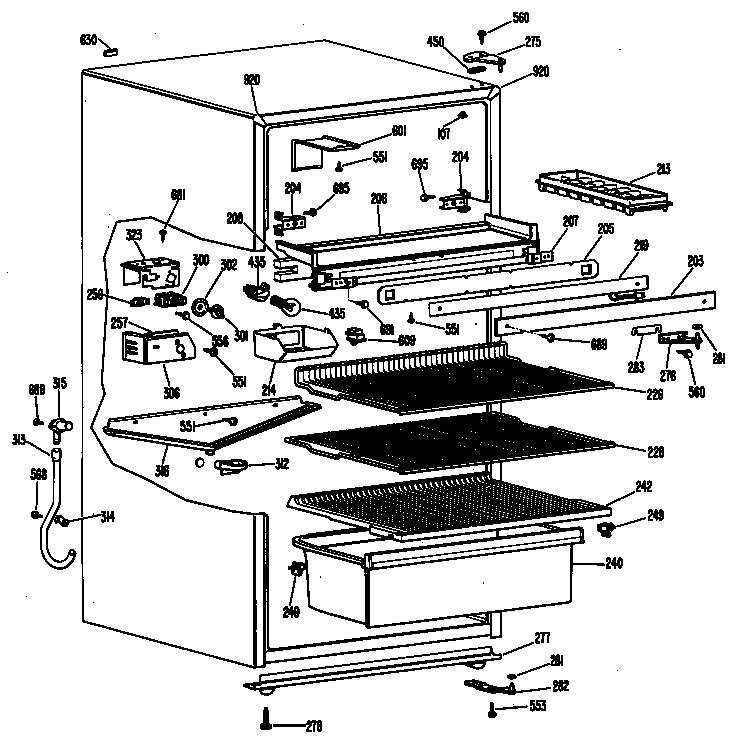 Hotpoint CTA13CLCLWH cabinet diagram