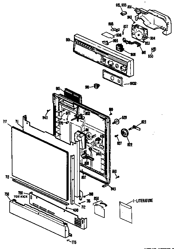 Hotpoint HDA130S-55WW door diagram