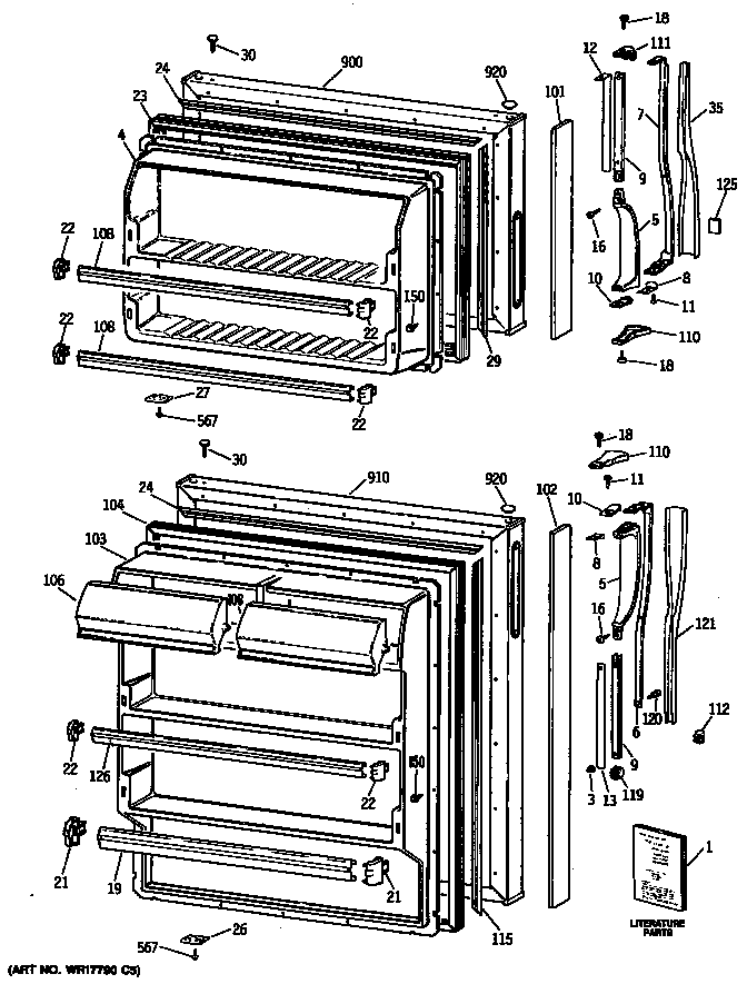 Hotpoint CTX16CASDLAD doors diagram