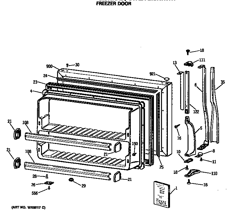 Hotpoint CTX21GISNRAD freezer door diagram