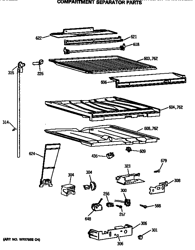 Hotpoint CTX21GISNRAD compartment separator parts diagram