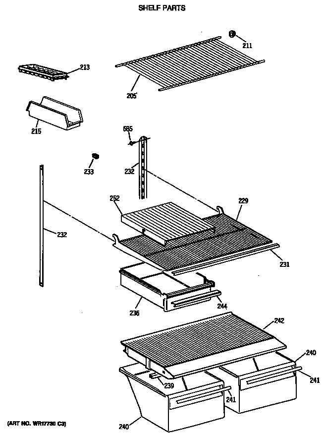 Hotpoint CTH18EATERWH shelf parts diagram