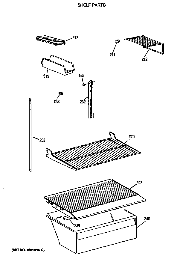 Hotpoint CTX18CISJRWW shelf parts diagram