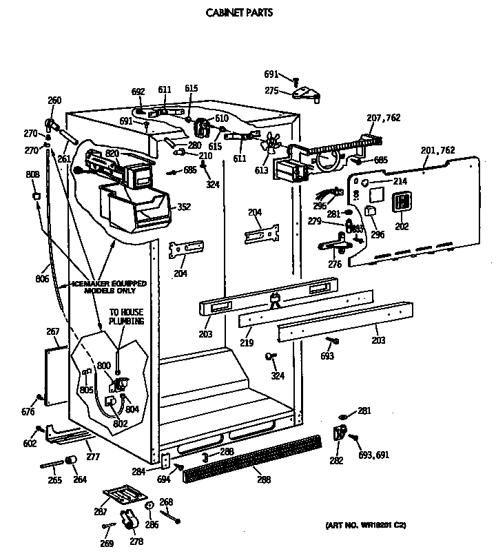 Hotpoint CTX18GASVRAD cabinet parts diagram